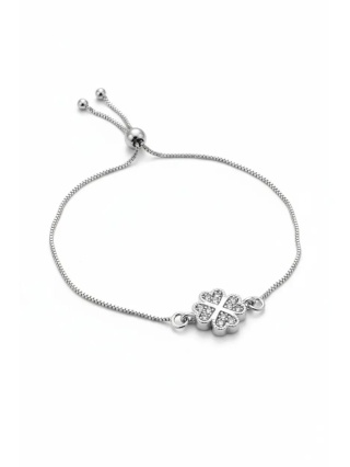 Bransoletka Czterolistna Koniczyna Z Cyrkonią