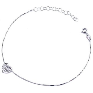 Bransoletka Ażurowe Serce 20cm