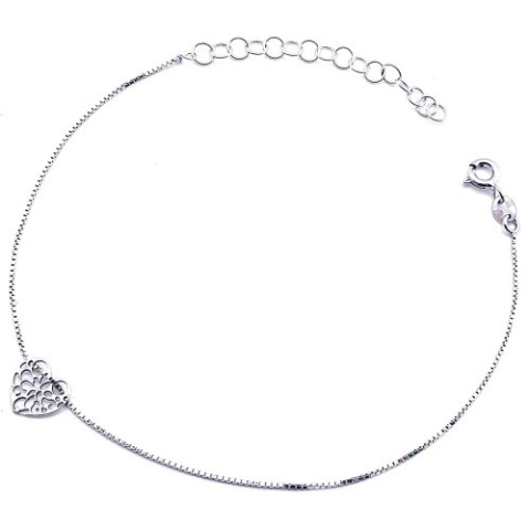 Bransoletka Ażurowe Serce 20cm