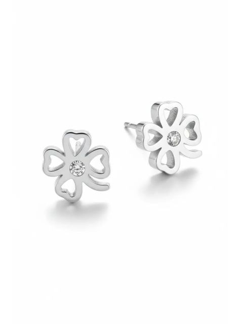 Kolczyki Czterolistna Koniczyna Stal Chirurgiczna