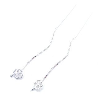 Kolczyki Przeciągane Koniczynka 6,6cm