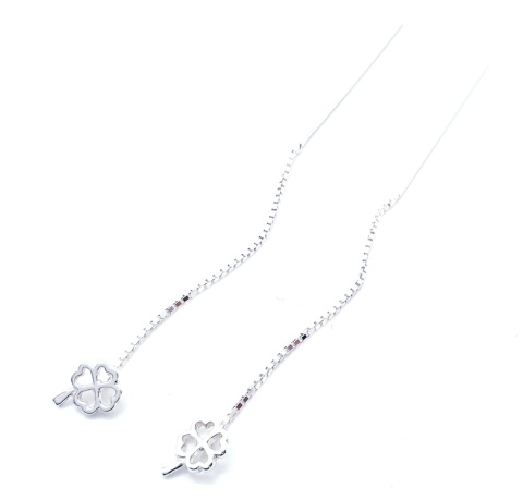 Kolczyki Przeciągane Koniczynka 6,6cm