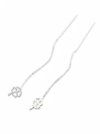 Kolczyki Przeciągane Koniczynka 6,6cm