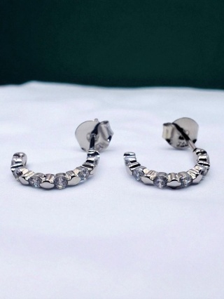 Kolczyki Sztyfty Koła Z Cyrkonią