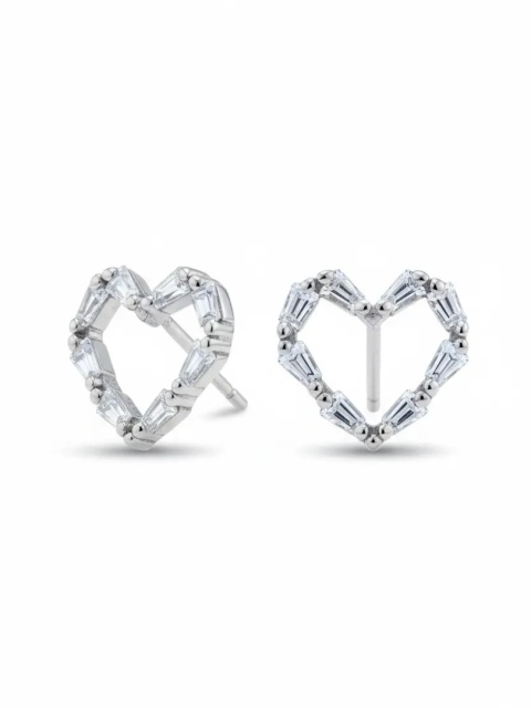 Kolczyki Sztyfty Serca Z Cyrkonią 0,9cm