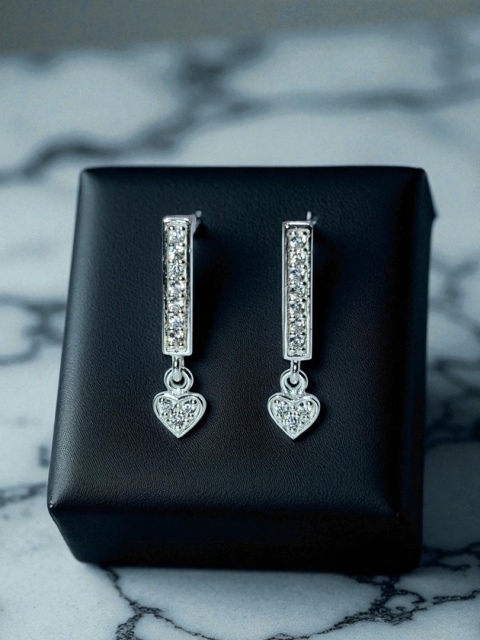 Kolczyki Sztyfty Serce Z Cyrkonią