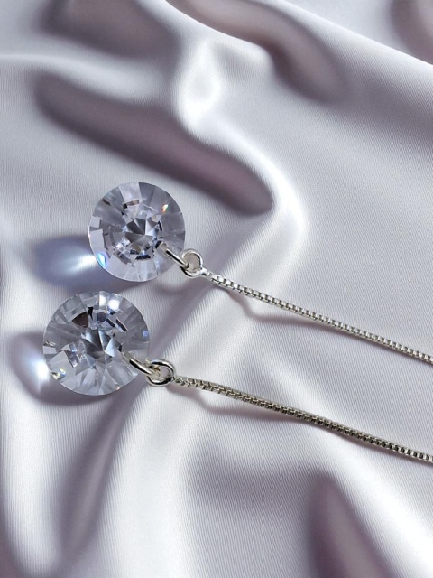 Kolczyki Wiszące Przeciągane Z Cyrkonią