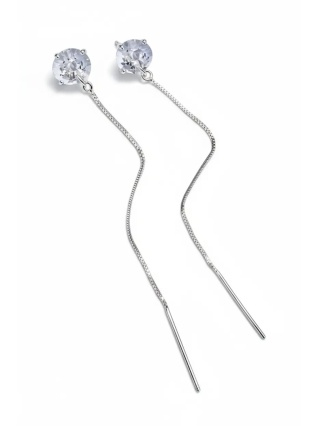 Kolczyki Wiszące Przeciągane Z Cyrkonią