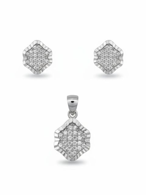 Komplet Kwiatek Z Cyrkonią Sztyfty