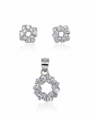 Komplet Srebrny Z Cyrkonią Sztyfty