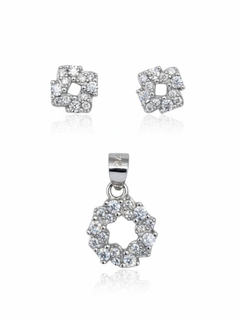 Komplet Srebrny Z Cyrkonią Sztyfty