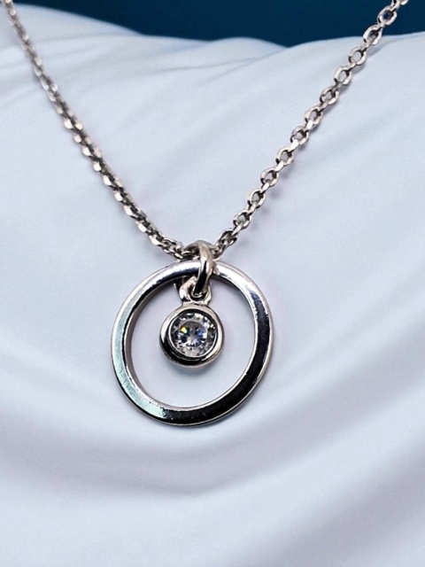 Naszyjnik Kółeczko Z Cyrkonią 45cm