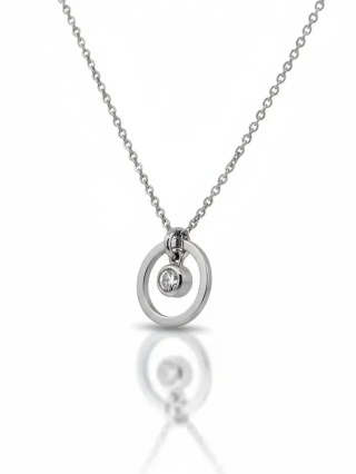 Naszyjnik Kółeczko Z Cyrkonią 45cm