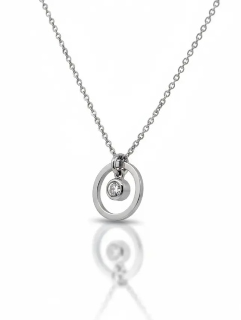 Naszyjnik Kółeczko Z Cyrkonią 45cm
