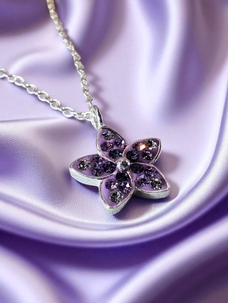 Naszyjnik Kwiat Z Kryształami