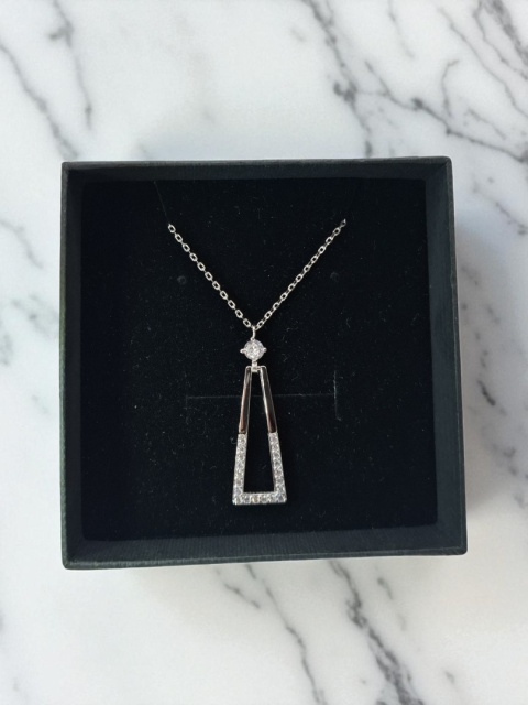 Naszyjnik Wieczorowy Z Cyrkoniami 45cm