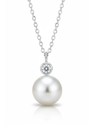 Naszyjnik Z Cyrkonią I Perłą