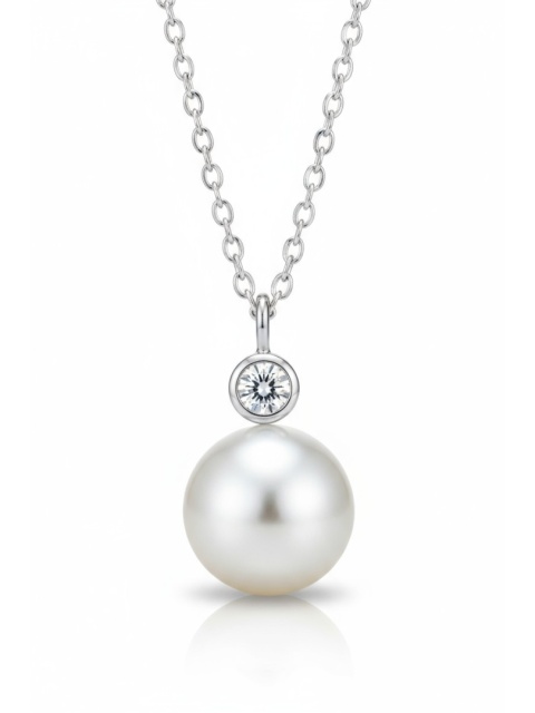 Naszyjnik Z Cyrkonią I Perłą