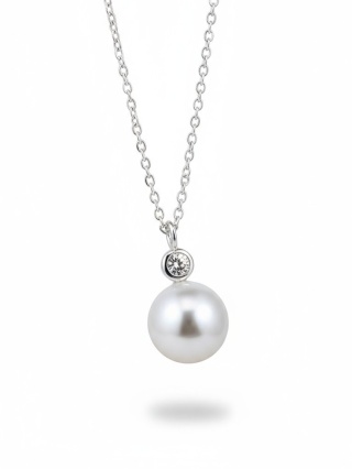 Naszyjnik Z Cyrkonią I Perłą
