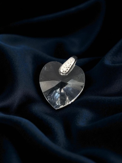 Wisiorek Serce Z Cyrkonią - Biały