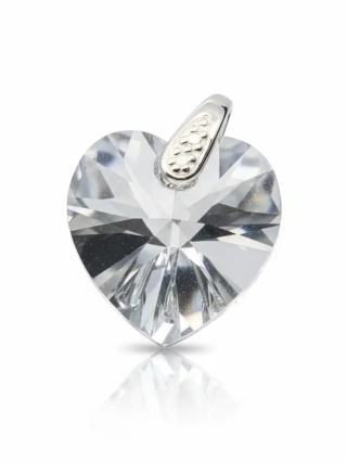 Wisiorek Serce Z Cyrkonią - Biały