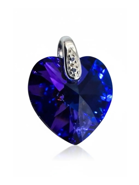 Wisiorek Serce Z Cyrkonią - Fioletowy