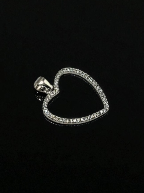 Wisiorek Serce Z Cyrkonią