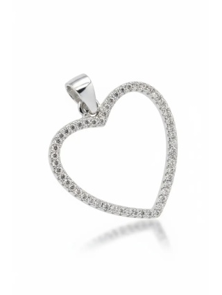 Wisiorek Serce Z Cyrkonią