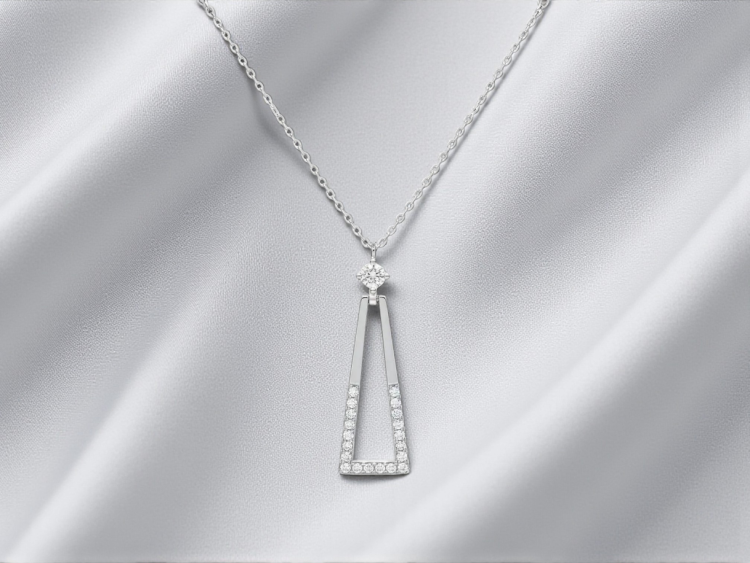 srebrny naszyjnik z cyrkoniami